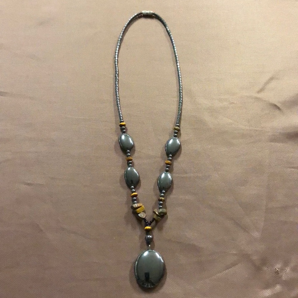 Vintage 18 inch Hematite/Tigers eye/Onyx necklace